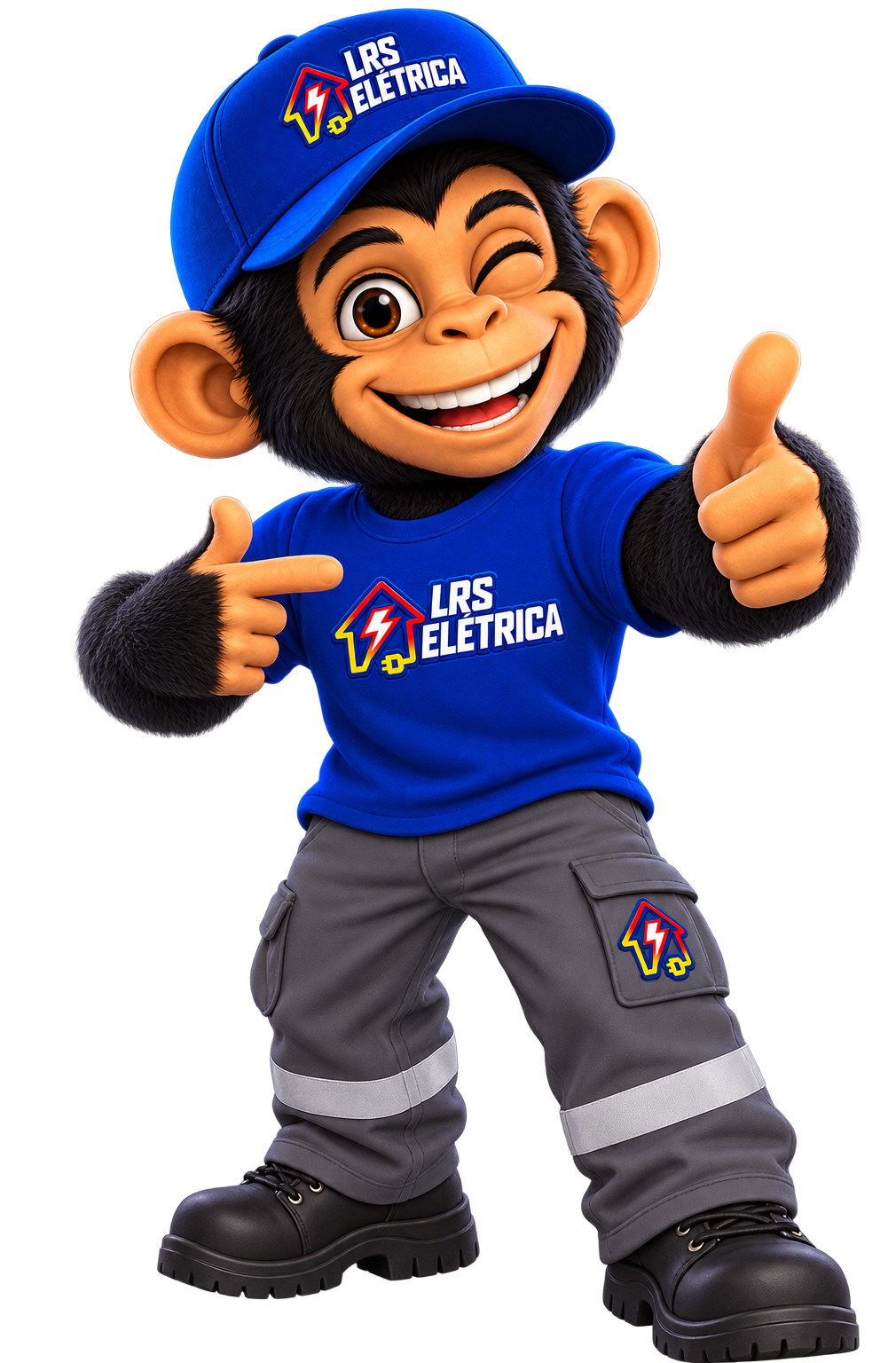 Mascote LRS Elétrica piscando o olho